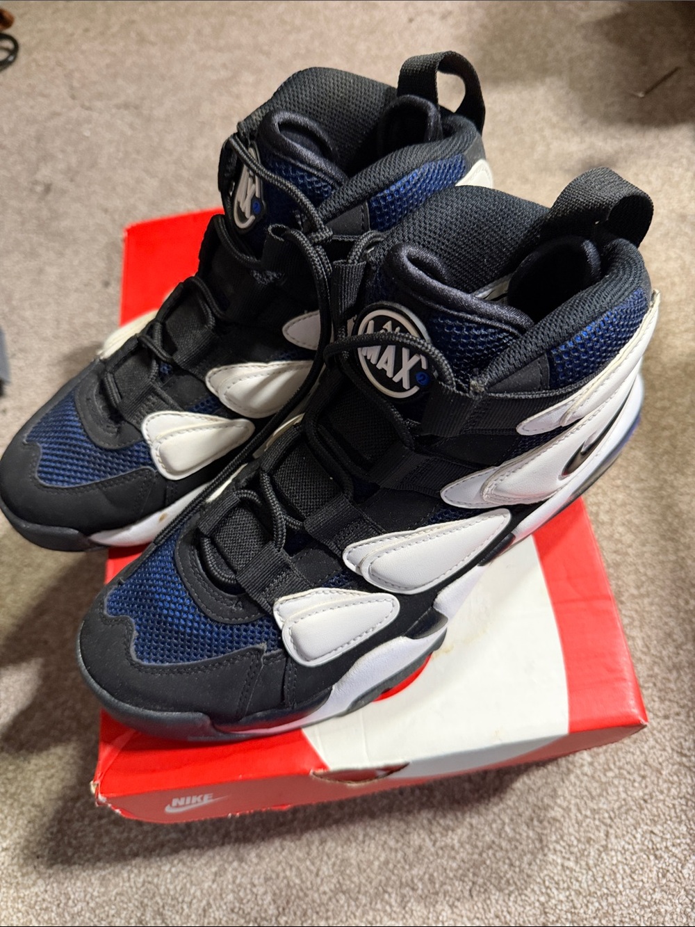 Nike Men’s Black, Navy & White Air Max High-Top Sneakers